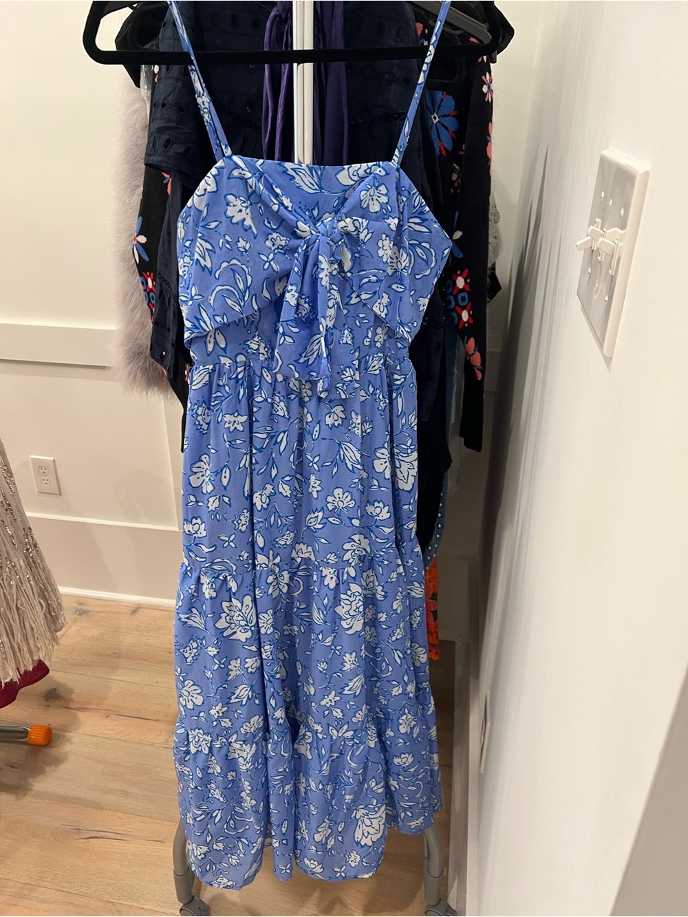 Blue Floral Tie-Front Sundress